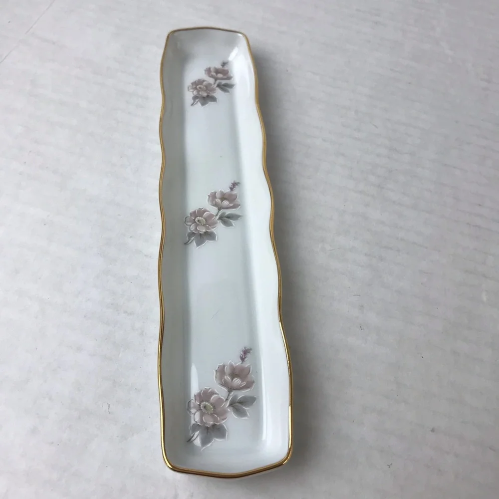 VINTAGE LIMOGES FRANCE By R. Leclair Hand Painted Floral Porcelain Trinket Tray